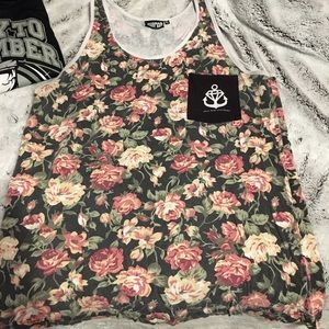 Floral stay sick brand tank top unisex